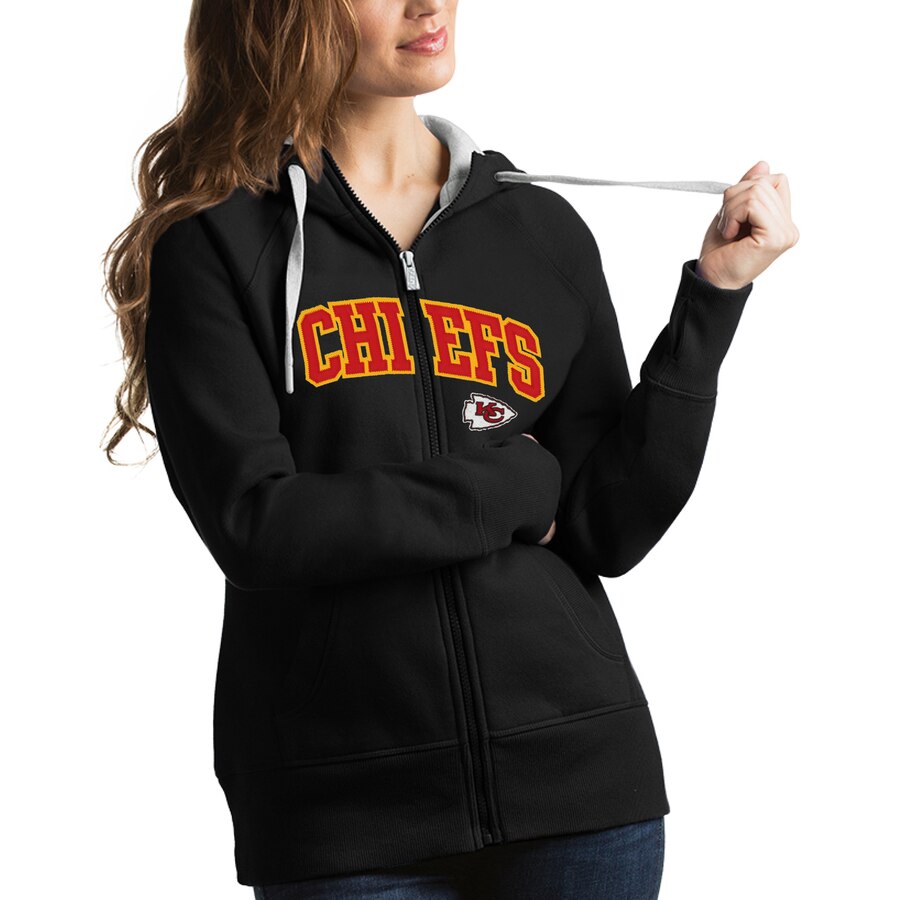 Kansas City Chiefs Antigua Women Victory FullZip Hoodie Black